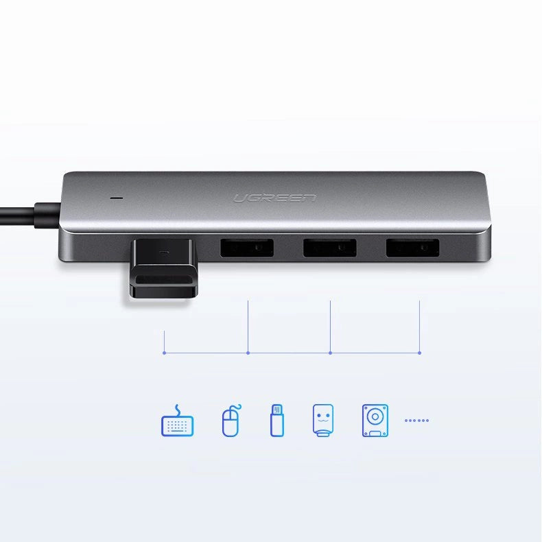 Ugreen USB Type C HUB - 4x USB 3.2 Gen 1 with USB-C power port gray (CM219 70336)_6