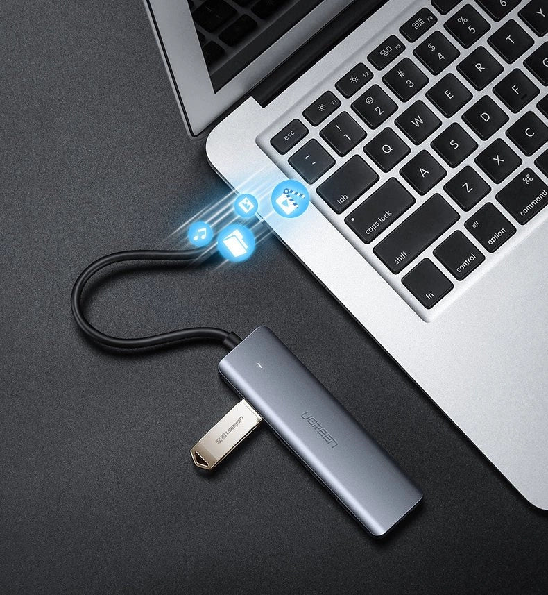 Ugreen USB Type C HUB - 4x USB 3.2 Gen 1 with USB-C power port gray (CM219 70336)_9