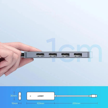 Ugreen USB Type C HUB - 4x USB 3.2 Gen 1 with USB-C power port gray (CM219 70336)_16