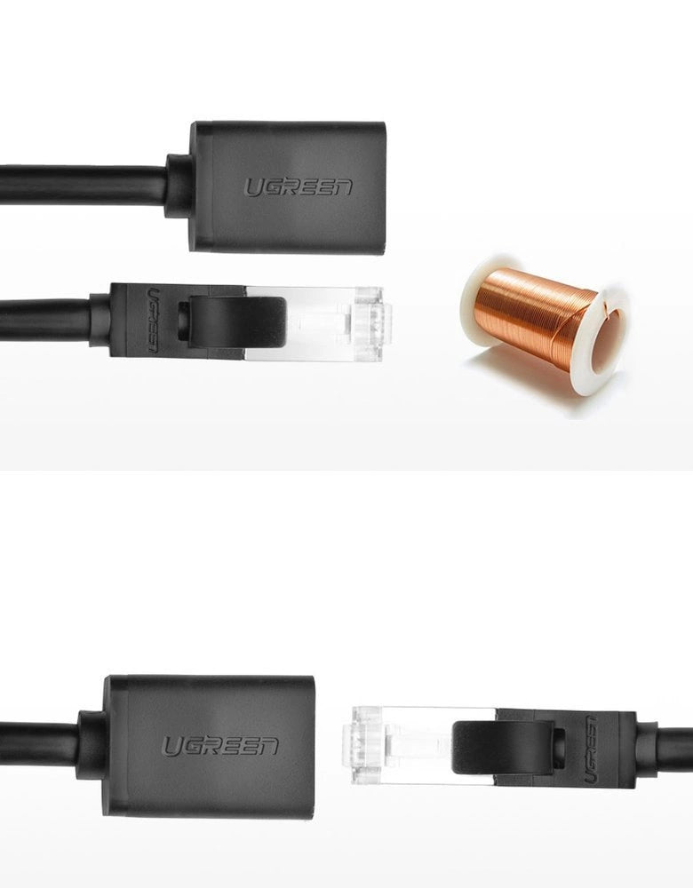 Ugreen NW112 11281 Network Ethernet Cable RJ45 (Female) - RJ45 (Male) F/UTP Cat. 6 1 Gbps 2m - black_9