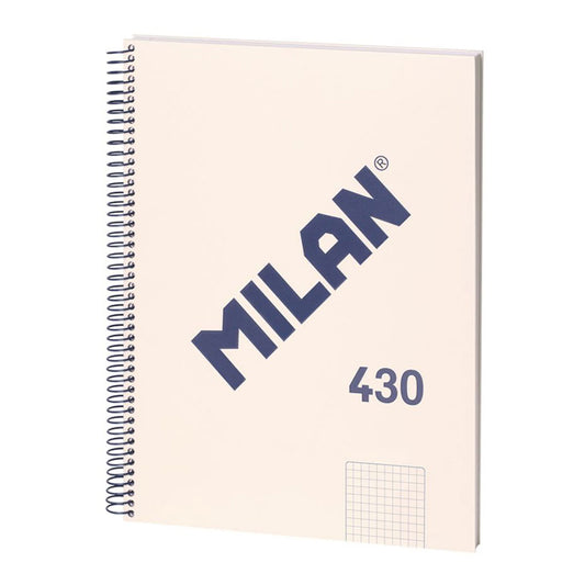 Caderno quadrado a4 (5x5mm) bege, com espiral._0