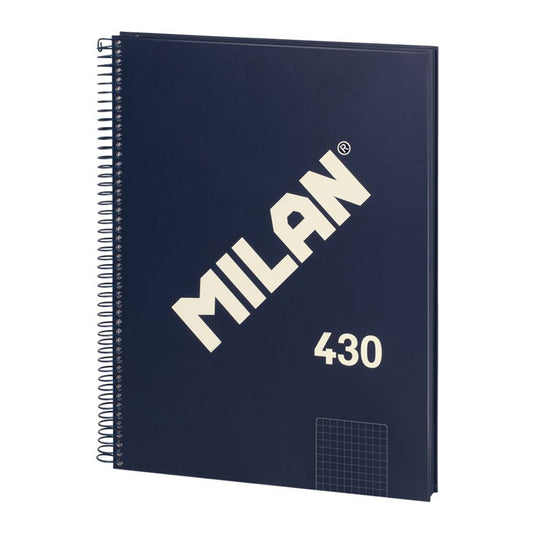Caderno quadrado a4 (5x5mm) azul-marinho, com espiral._0
