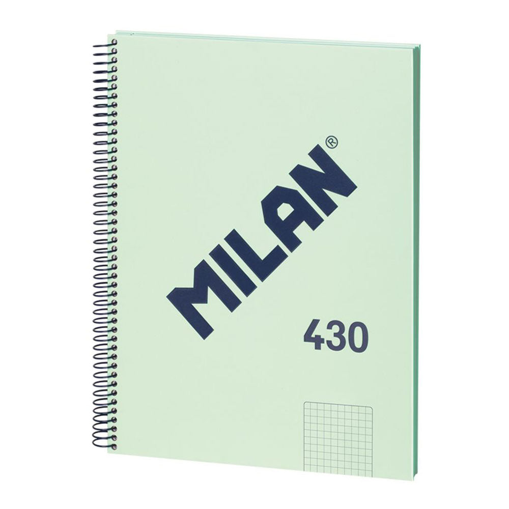 Caderno quadrado a4 (5x5mm) verde, com espiral._0