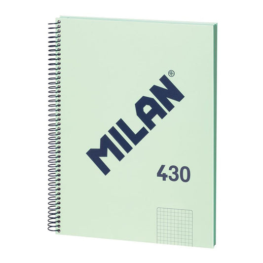 Caderno quadrado a4 (5x5mm) verde, com espiral._0