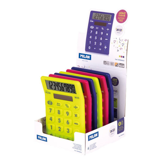 Calculadora s.table, sÃ©rie acid, display de 6 unidades, cores sortidas_0