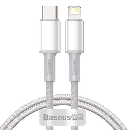 Baseus High Density Braided Cable Type-C to Lightning, PD,  20W, 1m (white)_0