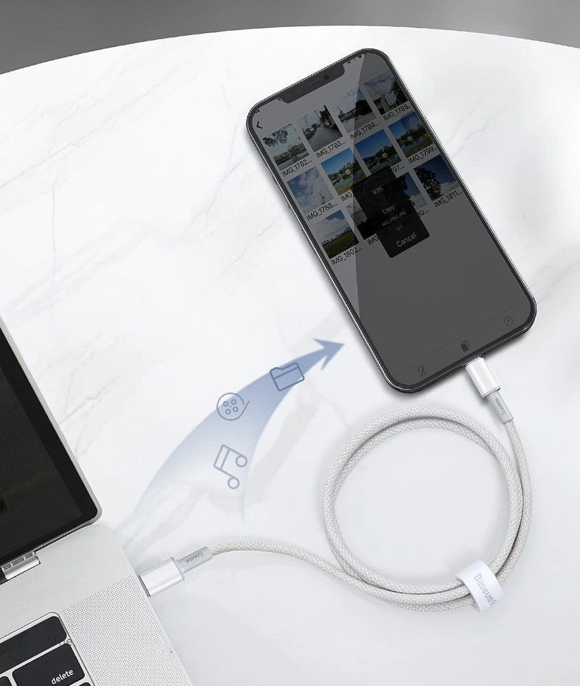 Baseus High Density Braided Cable Type-C to Lightning, PD,  20W, 1m (white)_27