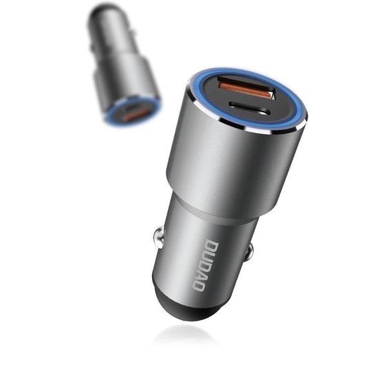 Dudao USB / USB Car Charger Type C Power Delivery Quick Charge 22.5 W Gray (R4PQ)_0