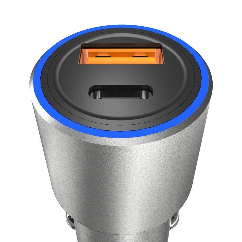Dudao USB / USB Car Charger Type C Power Delivery Quick Charge 22.5 W Gray (R4PQ)_1