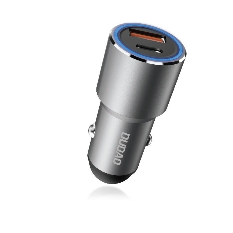 Dudao USB / USB Car Charger Type C Power Delivery Quick Charge 22.5 W Gray (R4PQ)_2