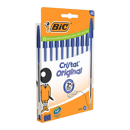Bolígrafos de Tinta de Aceite Bic Cristal Original 516352/ 10 unidades/ Azules_1