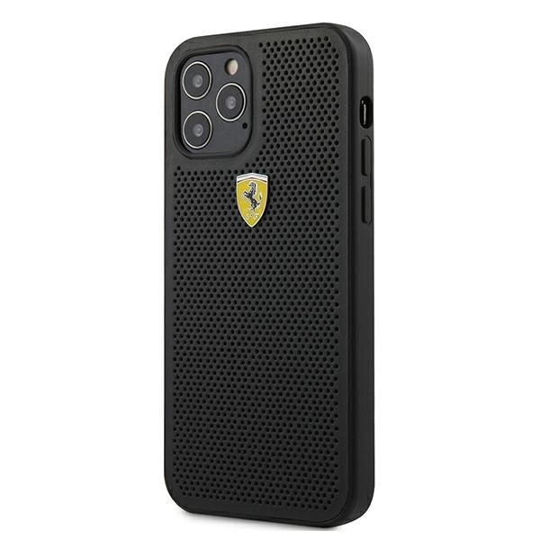Ferrari FESPEHCP12LBK iPhone 12 Pro Max 6.7" black/black hardcase On Track Perforated_1