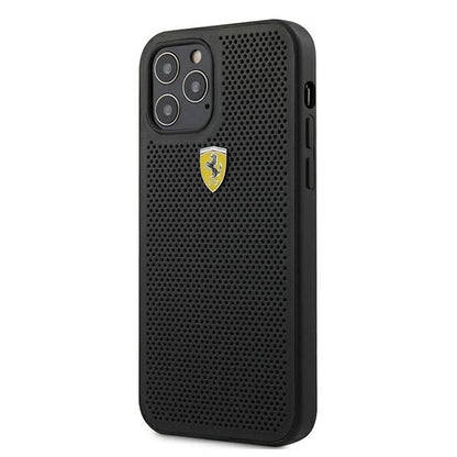 Ferrari FESPEHCP12MBK iPhone 12/12 Pro 6.1&quot; black/black hardcase On Track Perforated_1