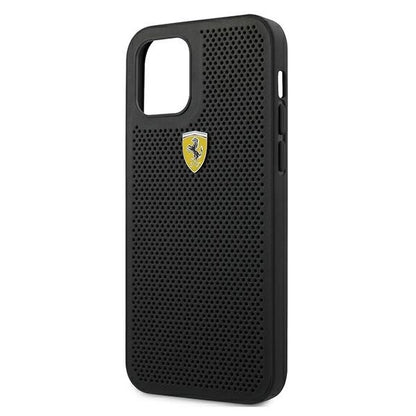 Ferrari FESPEHCP12MBK iPhone 12/12 Pro 6.1&quot; black/black hardcase On Track Perforated_7