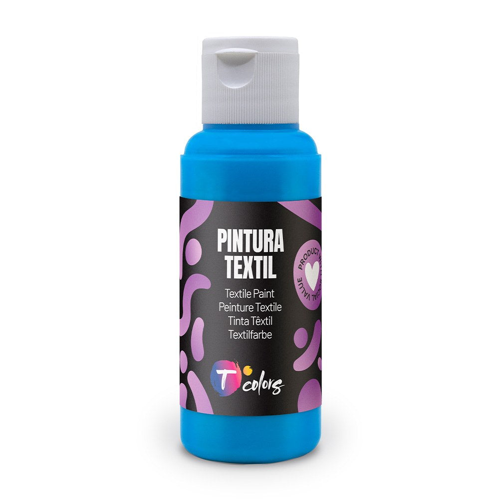 Tinta tÃªxtil azul ciano , 80 ml_0