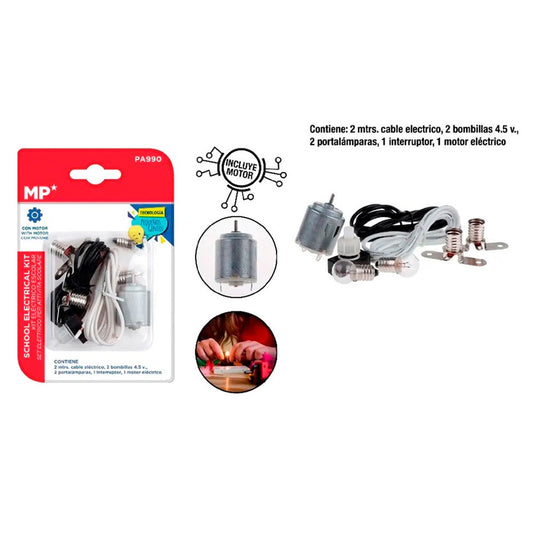 Kit elÃ©trico para projetos escolares: lÃ¢mpadas + motor_0