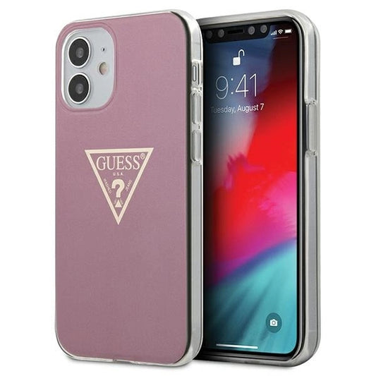 Guess GUHCP12SPCUMPTPI iPhone 12 mini 5.4" pink/pink hardcase Metallic Collection_0