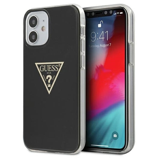 Guess GUHCP12SPCUMPTBK iPhone 12 mini 5.4" black/black hardcase Metallic Collection_0