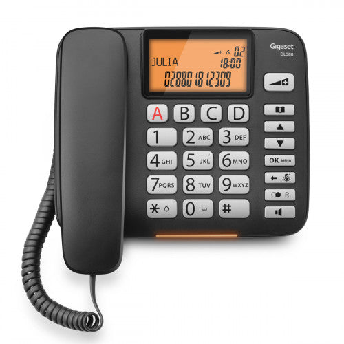 Gigaset DL 580 telÃ©fono TelÃ©fono analÃ³gico Negro Identificador de llamadas_6