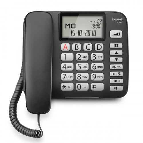 Gigaset DL 580 telÃ©fono TelÃ©fono analÃ³gico Negro Identificador de llamadas_7