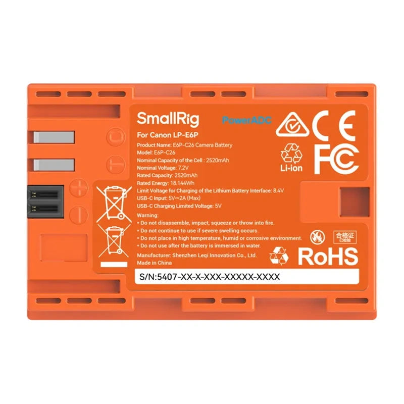 Camera battery SMALLRIG E6P-C26 (orange)_3