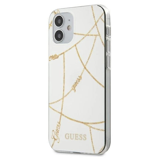 Guess GUHCP12SPCUCHWH iPhone 12 mini 5.4" white/white hardcase Gold Chain Collection_0