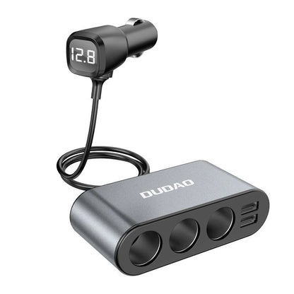 Dudao car charger 2x USB / 3x cigarette lighter splitter black (R1Pro black)_0