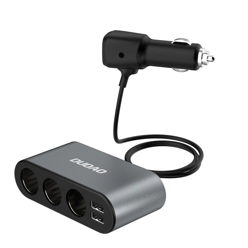 Dudao car charger 2x USB / 3x cigarette lighter splitter black (R1Pro black)_2