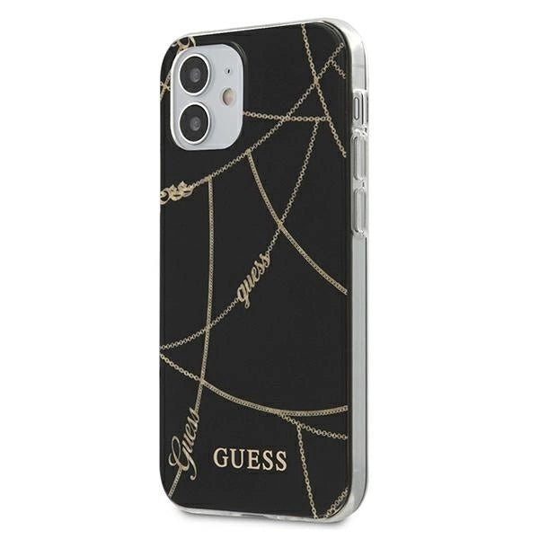 Guess GUHCP12SPCUCHBK iPhone 12 mini 5.4" black/black hardcase Gold Chain Collection_0