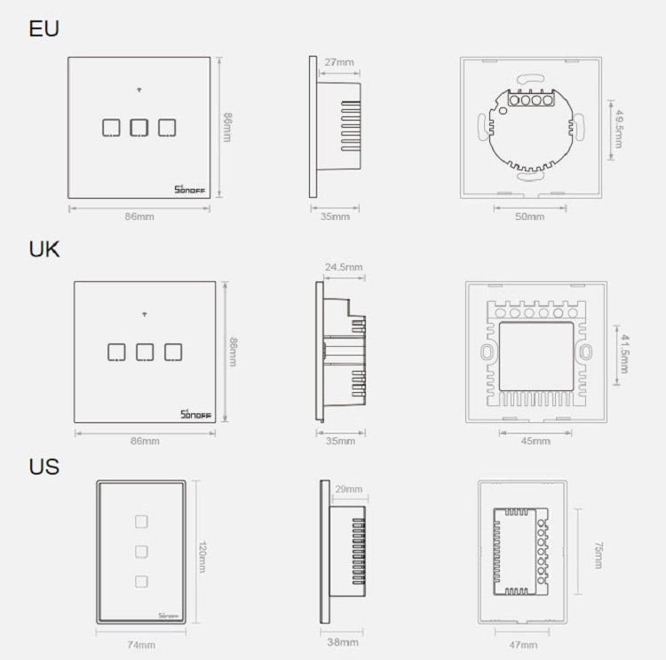 Smart Switch WiFi + RF 433 Sonoff T3 EU TX (1-channel)_19