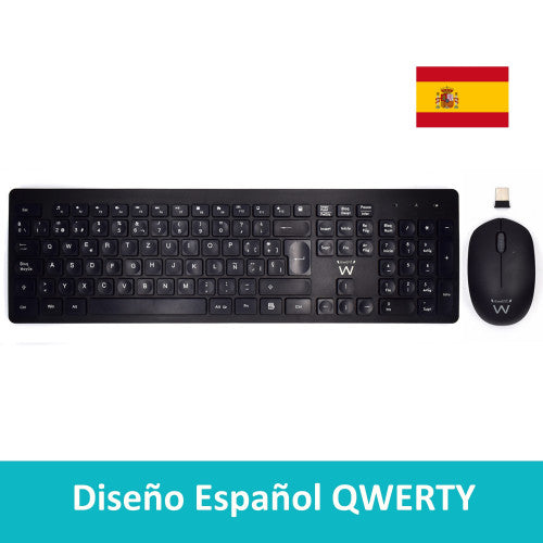 Ewent EW3256 teclado Ratón incluido Universal RF inalámbrico QWERTY Español Negro_1