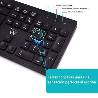 Ewent EW3256 teclado Ratón incluido Universal RF inalámbrico QWERTY Español Negro_2