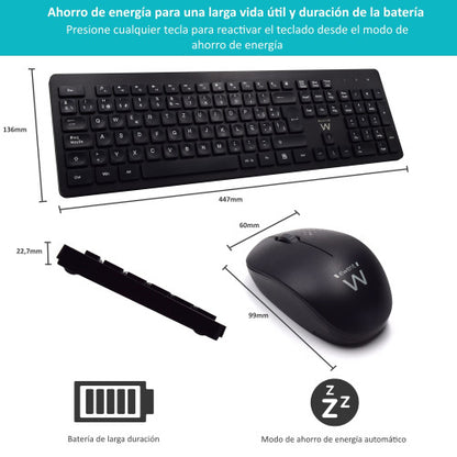 Ewent EW3256 teclado Ratón incluido Universal RF inalámbrico QWERTY Español Negro_5