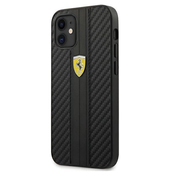 Ferrari FESNECHCP12SBK iPhone 12 mini 5.4" black/black hardcase On Track PU Carbon_0