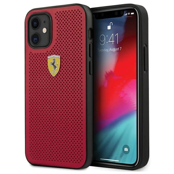 Ferrari FESPEHCP12SRE iPhone 12 mini 5.4" red/red hardcase On Track Perforated_0