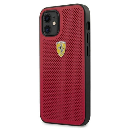 Ferrari FESPEHCP12SRE iPhone 12 mini 5.4" red/red hardcase On Track Perforated_1