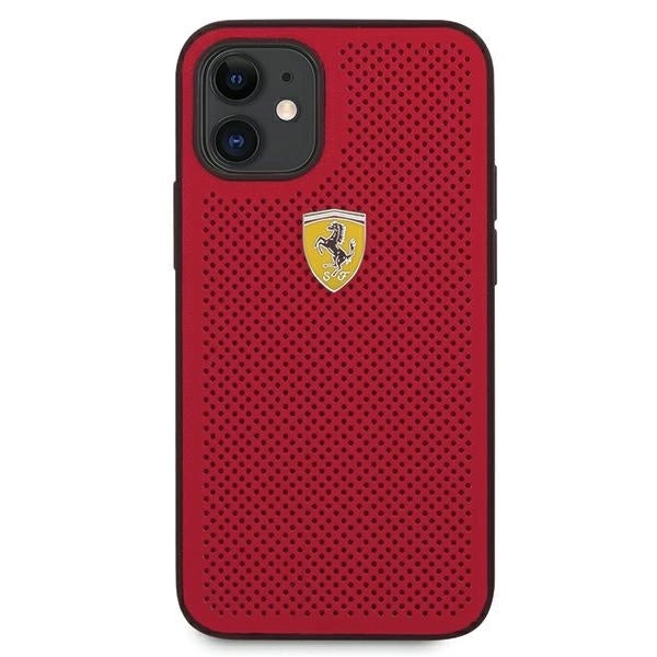 Ferrari FESPEHCP12SRE iPhone 12 mini 5.4" red/red hardcase On Track Perforated_2
