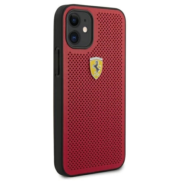 Ferrari FESPEHCP12SRE iPhone 12 mini 5.4" red/red hardcase On Track Perforated_3