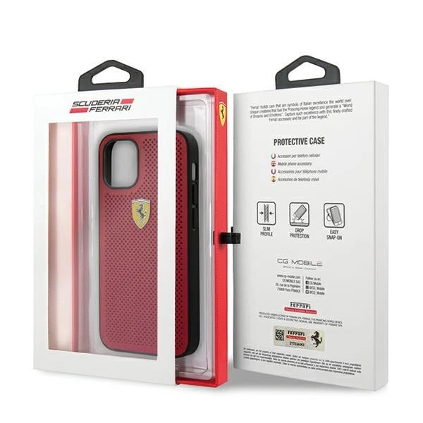 Ferrari FESPEHCP12SRE iPhone 12 mini 5.4" red/red hardcase On Track Perforated_8
