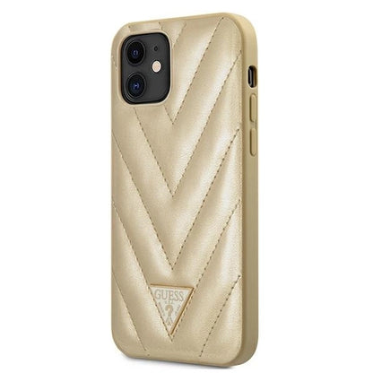 Guess GUHCP12SPUVQTMLBE iPhone 12 mini 5.4" gold/gold hardcase V-Quilted Collection_1