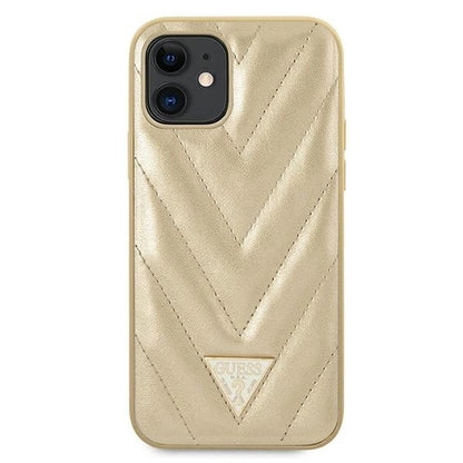 Guess GUHCP12SPUVQTMLBE iPhone 12 mini 5.4" gold/gold hardcase V-Quilted Collection_2