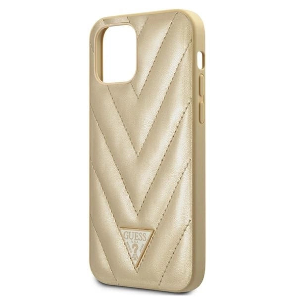 Guess GUHCP12SPUVQTMLBE iPhone 12 mini 5.4" gold/gold hardcase V-Quilted Collection_4