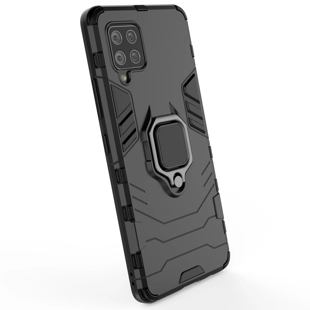 Ring Armor Case Kickstand Tough Rugged Cover for Samsung Galaxy A42 5G black_3
