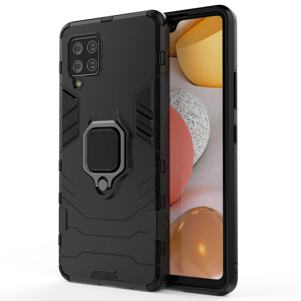 Ring Armor Case Kickstand Tough Rugged Cover for Samsung Galaxy A42 5G black_8