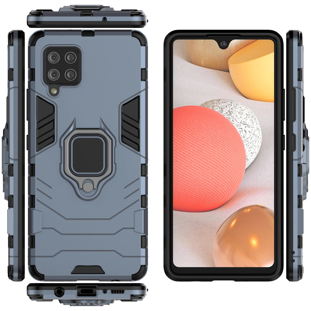Ring Armor Case Kickstand Tough Rugged Cover for Samsung Galaxy A42 5G blue_2