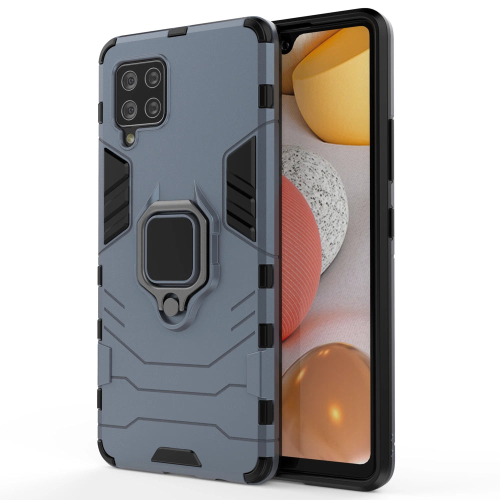 Ring Armor Case Kickstand Tough Rugged Cover for Samsung Galaxy A42 5G blue_1