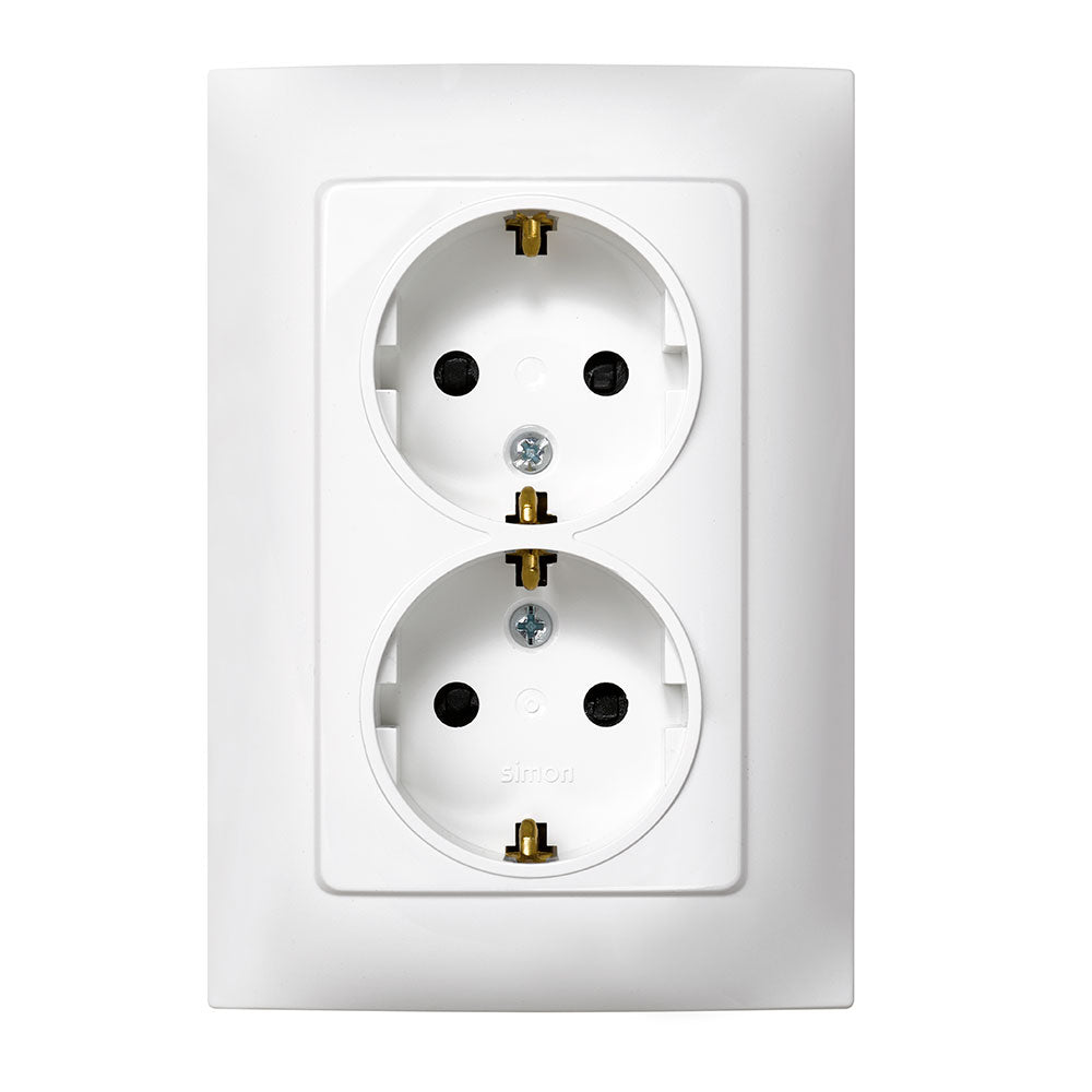 Tomada doble com t+n branco com quadro_0