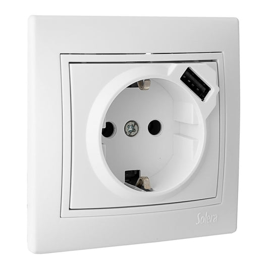 Tomada bipolar com t/tl 16a 250v usb serie europa solera erp60usb-u_0