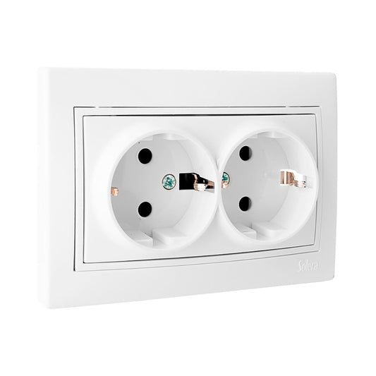 Tomada dupla t/tl com obturador 16a 250v solera erp60/2u_0