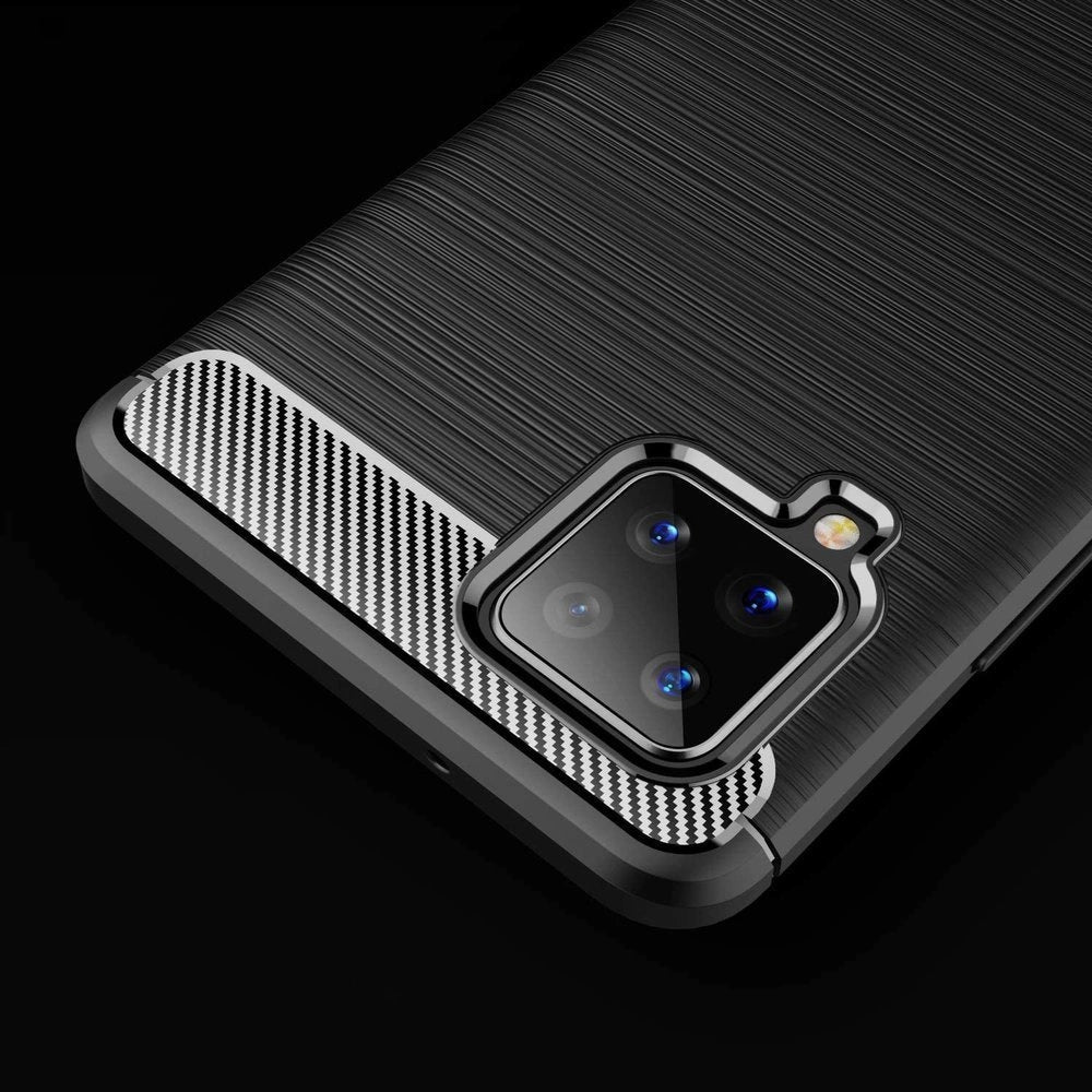 Carbon Case Flexible Cover TPU Case for Samsung Galaxy A42 5G black_1